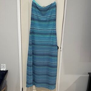 Blue Striped Maxi Dress